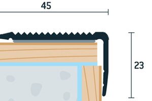 Schodová lišta 45x23 mm