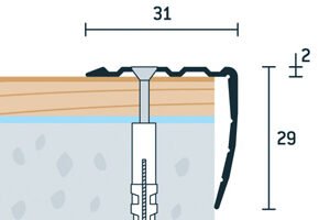lišta na schody 31x29 mm