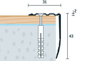 lišta na schody 31x43