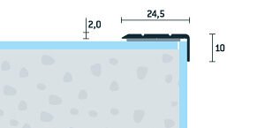 Lišta na schody hliníková samolepiaca 24,5x10 mm
