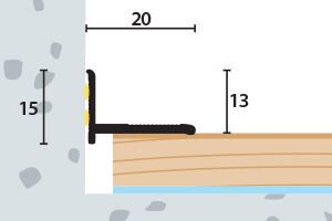 Ukončovací profil samolepiaci 20x15