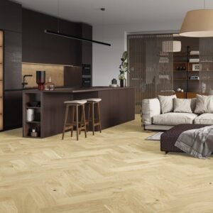 Drevená podlaha Barlinek Dub Bianco Herringbone